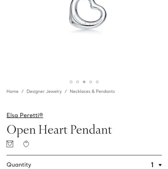 Tiffany Open Heart Pendant and Necklace - Picture 5 of 6
